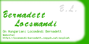 bernadett locsmandi business card